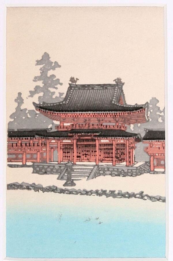 anonimowy drzeworyt Świątynia nad wodą – drzeworyt barwny, lata 30. xx wieku