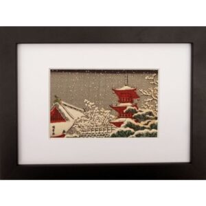 Strona główna utagawa hiroshige – zimowa scena świątynna z pagodą – drzeworyt barwny, lata 20. xx w.